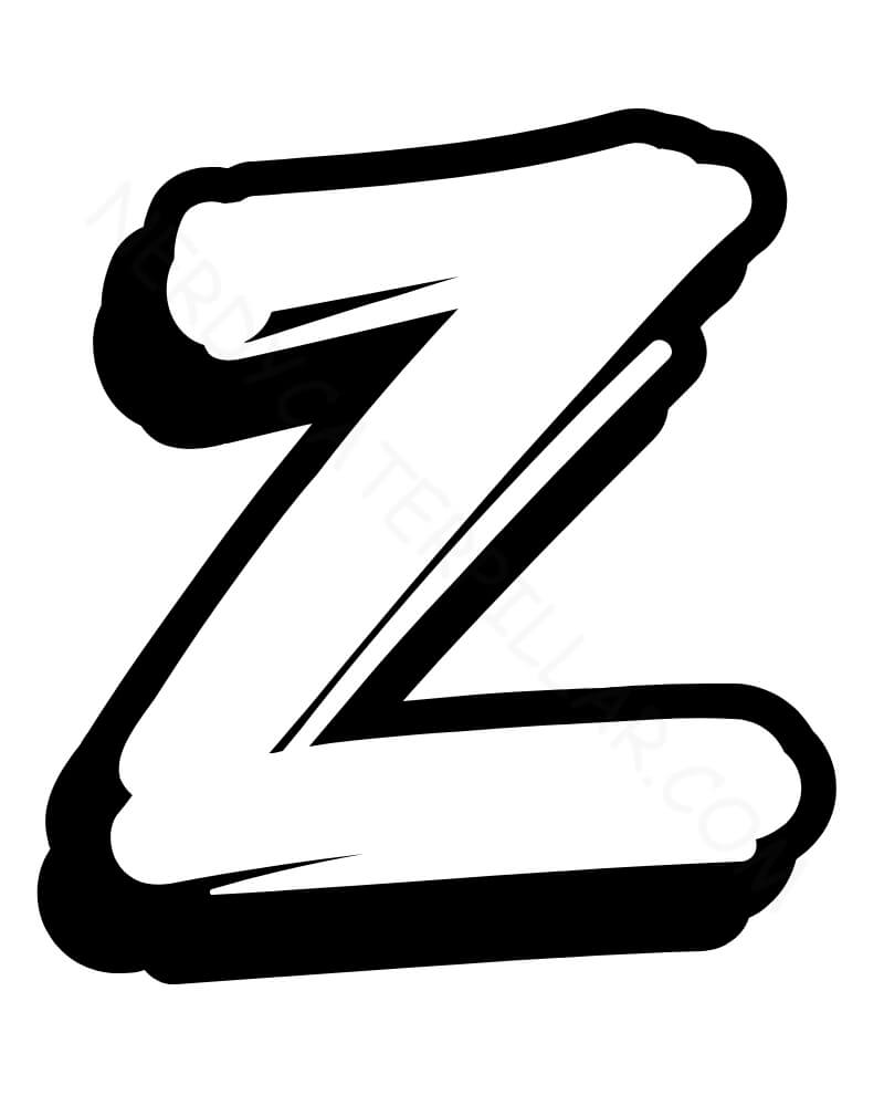 A-Z Graffiti Bubble Letters Printable - Nerdy Caterpillar